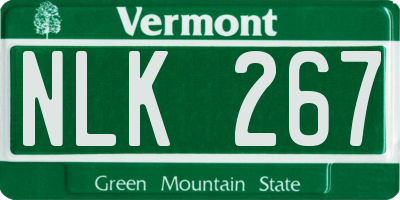 VT license plate NLK267