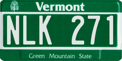 VT license plate NLK271