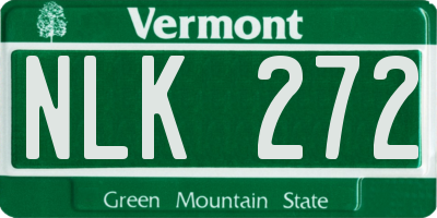 VT license plate NLK272