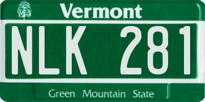VT license plate NLK281