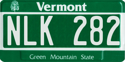 VT license plate NLK282