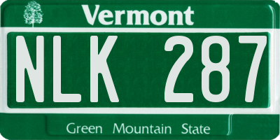 VT license plate NLK287