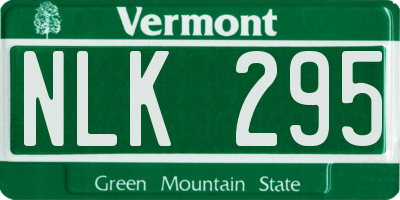 VT license plate NLK295