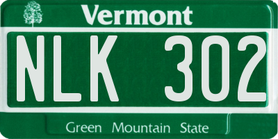 VT license plate NLK302