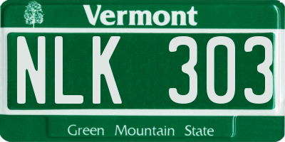 VT license plate NLK303
