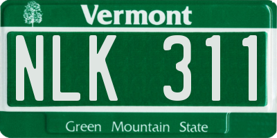VT license plate NLK311