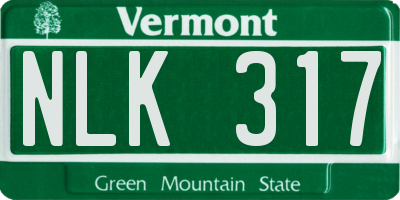 VT license plate NLK317
