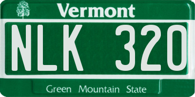 VT license plate NLK320
