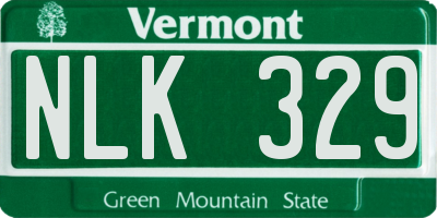 VT license plate NLK329