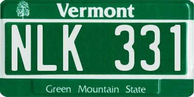 VT license plate NLK331
