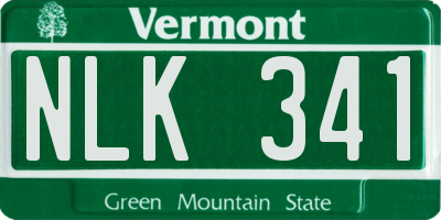 VT license plate NLK341