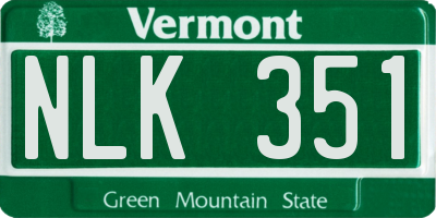 VT license plate NLK351