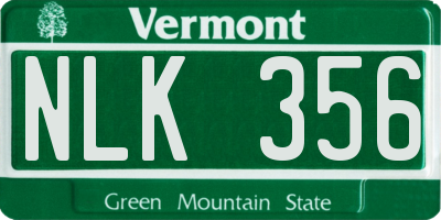 VT license plate NLK356