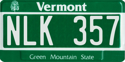 VT license plate NLK357