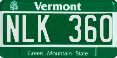 VT license plate NLK360