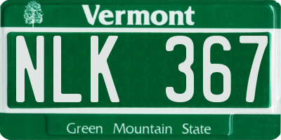 VT license plate NLK367