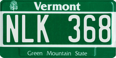 VT license plate NLK368