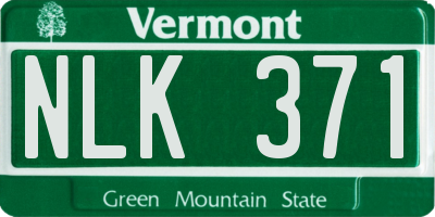 VT license plate NLK371