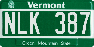 VT license plate NLK387