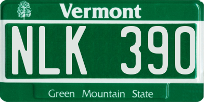 VT license plate NLK390