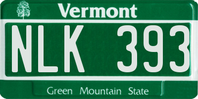 VT license plate NLK393
