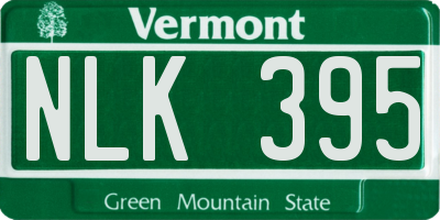 VT license plate NLK395