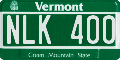 VT license plate NLK400