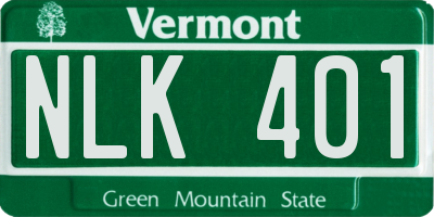 VT license plate NLK401