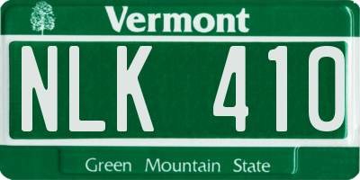 VT license plate NLK410