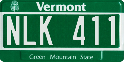 VT license plate NLK411