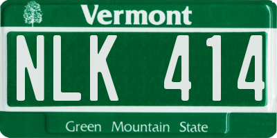 VT license plate NLK414