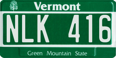 VT license plate NLK416