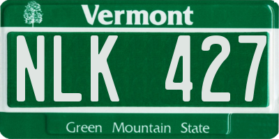 VT license plate NLK427