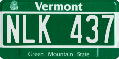 VT license plate NLK437