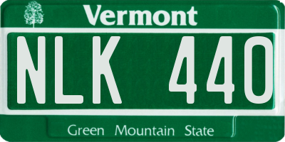 VT license plate NLK440