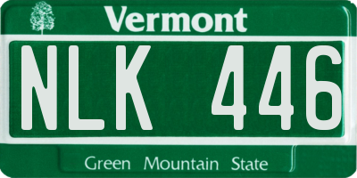 VT license plate NLK446