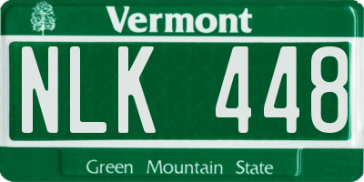 VT license plate NLK448
