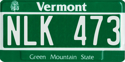 VT license plate NLK473