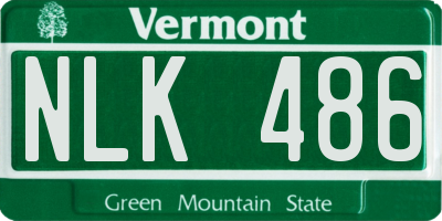 VT license plate NLK486