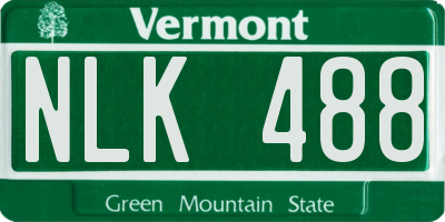 VT license plate NLK488