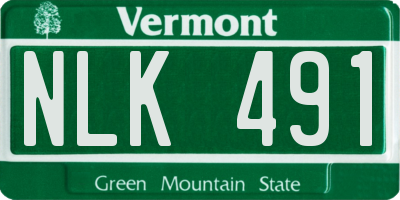 VT license plate NLK491