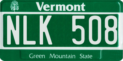 VT license plate NLK508