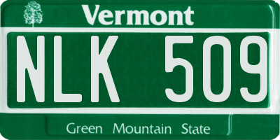 VT license plate NLK509