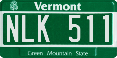 VT license plate NLK511