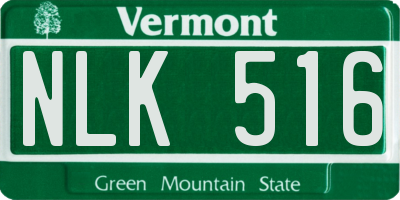 VT license plate NLK516