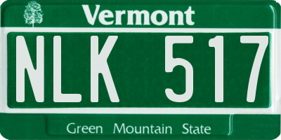 VT license plate NLK517