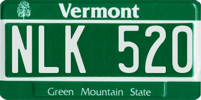 VT license plate NLK520