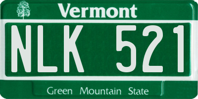 VT license plate NLK521