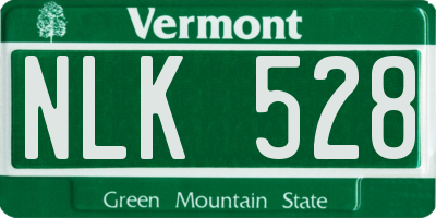 VT license plate NLK528