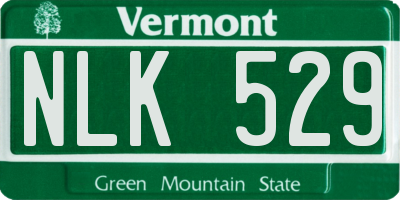 VT license plate NLK529